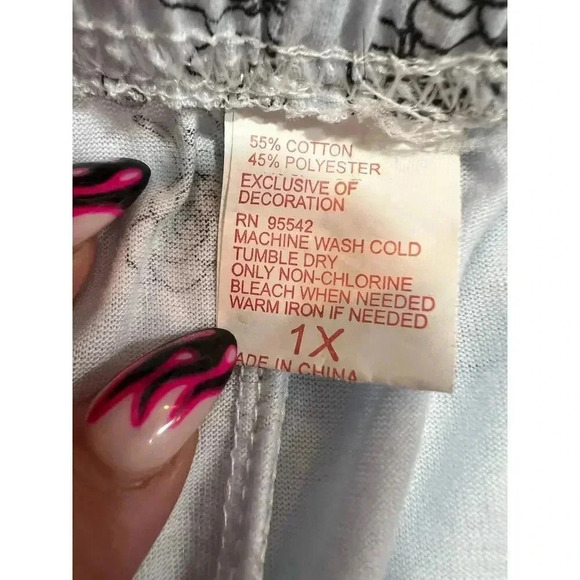 PINK LABEL pajamas sleeveless capri set roses with lace edging PLUS size 1X - Picture 6 of 10